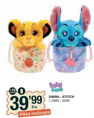 Oferta de Simba - Stitch por 39,99€ en BonpreuEsclat