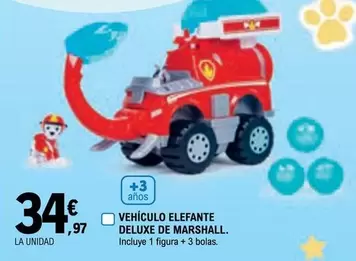 Oferta de Paw Patrol - Vehículo Elefante Deluxe De Marshall por 34,97€ en E.Leclerc