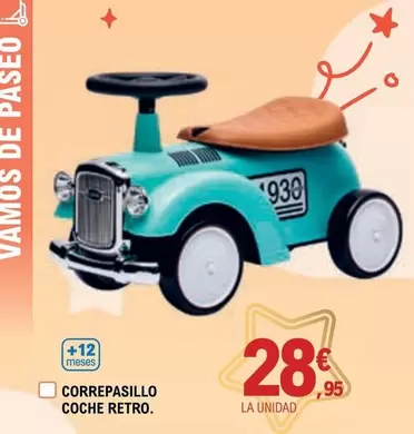 Oferta de Correpasillos Coche Retro por 28,95€ en E.Leclerc