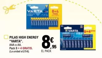 Oferta de Varta - Pilas High Energy por 8,95€ en E.Leclerc