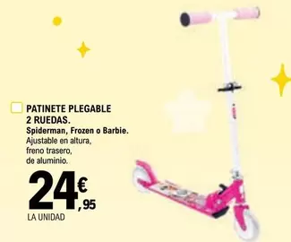 Oferta de Patinete Plegable 2 Ruedas por 24,95€ en E.Leclerc