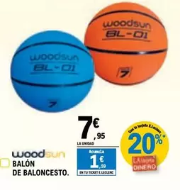 Oferta de Woodsun - Balon De Baloncesto por 7,95€ en E.Leclerc