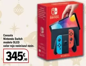 Oferta de Nintendo Switch - Consola Modelo Oled Color Rojo Neon/Azul Neon por 345€ en E.Leclerc