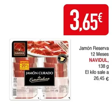 Oferta de Navidul - Jamon Reserva 12 Meses por 3,65€ en Masymas