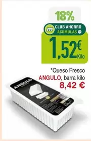 Oferta de Angulo - Queso Fresco Barra por 1,52€ en Masymas