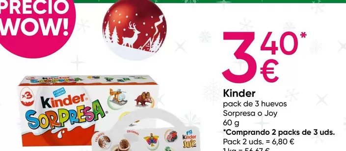 Oferta de Kinder - Pack De 3 Huevos Sorpresa por 3,4€ en Pepco