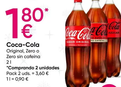 Oferta de Coca-Cola - Original, Zero O Zero Sin Cafeina por 1,8€ en Pepco