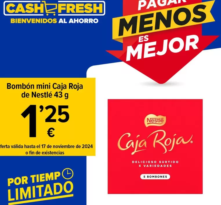 Oferta de Nestlé - Bombon Mini Caja Roja De por 1,25€ en Cash Fresh