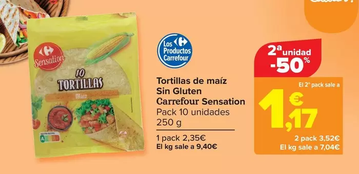 Oferta de Carrefour - Tortillas De Maíz Sin Gluten Sensation por 2,35€ en Carrefour