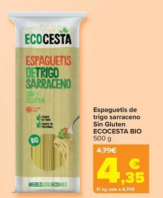 Oferta de Ecocesta - Bio Espaguetis De Trigo Sarraceno Sin Gluten por 4,35€ en Carrefour