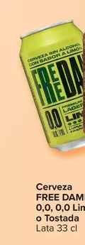 Oferta de Free Damm - Cerveza 0,0 0,0 Limón O Tostada por 0,55€ en Carrefour