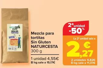 Oferta de Naturcesta - Mezcla Para Tortitas  Sin Gluten   por 4,55€ en Carrefour