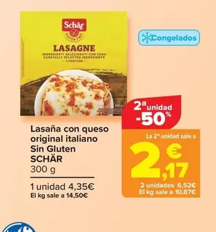 Oferta de Schär - Lasaña Con Queso Original Italiano Sin Gluten por 4,35€ en Carrefour