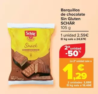 Oferta de Schär - Barquillos  De Chocolate  Sin Gluten   por 2,59€ en Carrefour