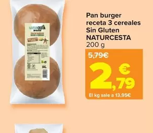 Oferta de Naturcesta - Baguette Receta  3 Cereales  Sin Gluten   por 2,49€ en Carrefour