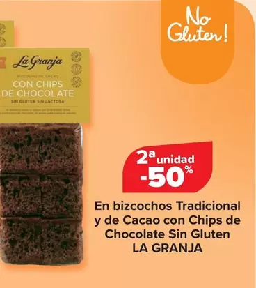 Oferta de La Granja - En Bizcochos Tradicional Y De Cacao Con Chips De Chocolate Sin Gluten en Carrefour