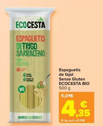 Oferta de Ecocesta - Bio Espaguetis De Trigo Sarraceno Sin Gluten por 4,35€ en Carrefour