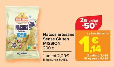 Oferta de Mission - Nachos Artesanos Sin Gluten por 2,29€ en Carrefour