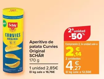 Oferta de Schär - Aperitivo De Patata Curvies Original por 2,85€ en Carrefour