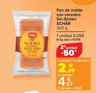 Oferta de Schär - Pan De Molde  Con Cereales  Sin Gluten  por 3,05€ en Carrefour