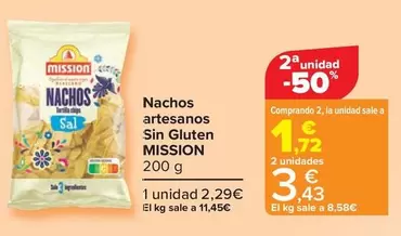 Oferta de Mission - Nachos Artesanos Sin Gluten por 2,29€ en Carrefour