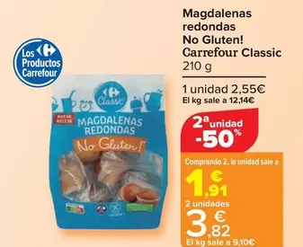 Oferta de  Carrefour Classic - Magdalenas Redondas  No Gluten!  por 2,55€ en Carrefour