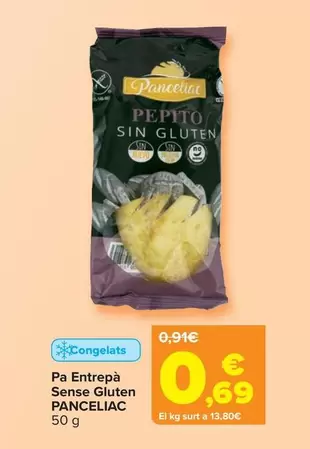 Oferta de Panceliac - Pan Pepito Sin Gluten por 0,69€ en Carrefour