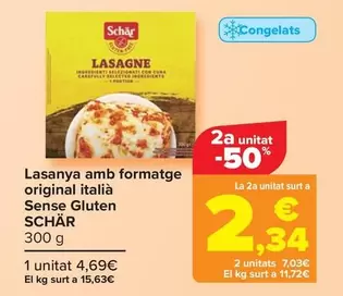 Oferta de Schär - Lasaña Con Queso Original Italiano Sin Gluten por 4,69€ en Carrefour