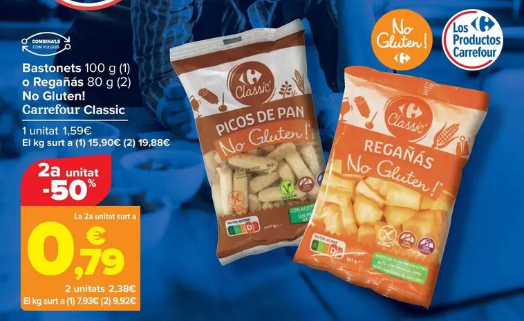 Oferta de Carrefour Classic - Picos O Reganas No Gluten!  por 1,59€ en Carrefour