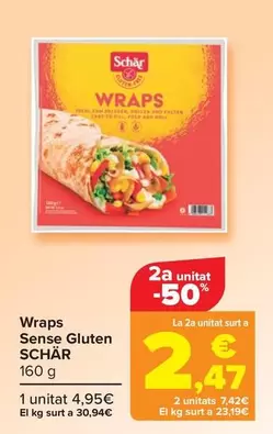 Oferta de Schär - Wraps Sin Gluten por 4,95€ en Carrefour