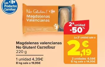 Oferta de Carrefour - Magdalenas Valencianas No Gluten! por 4,39€ en Carrefour