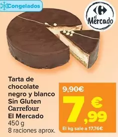 Oferta de Carrefour - Tarta De Chocolate Negro Y Blanco Sin Gluten El Mercado por 7,99€ en Carrefour