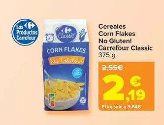 Oferta de Carrefour Classic - Cereales  Corn Flakes  No Gluten!  por 2,19€ en Carrefour