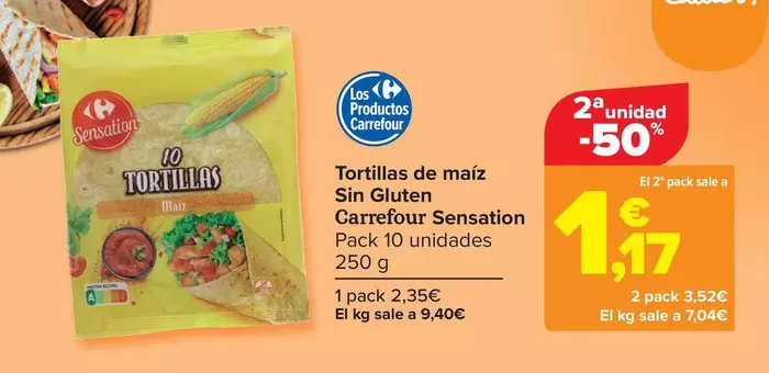 Oferta de Carrefour - Tortillas De Maíz Sin Gluten Sensation por 2,35€ en Carrefour