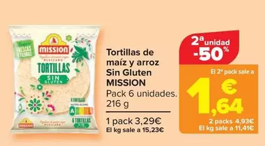 Oferta de Mission - Tortillas De Maiz Y Arroz Sin Gluten por 3,29€ en Carrefour