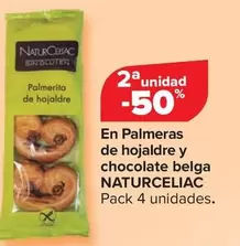 Oferta de Naturceliac - En Palmeras De Hojaldre Y Chocolate Belga Pack 4 Unidades en Carrefour