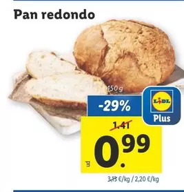 Oferta de Pan Redondo por 0,99€ en Lidl