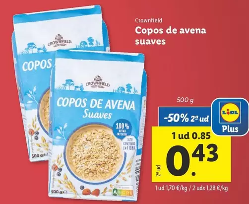 Oferta de Crownfield - Copos De Avena Suaves por 0,85€ en Lidl