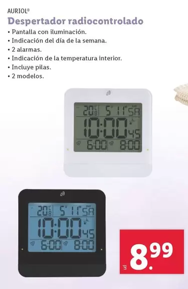 Oferta de Auriol - Despertador Radiocontrolado por 8,99€ en Lidl