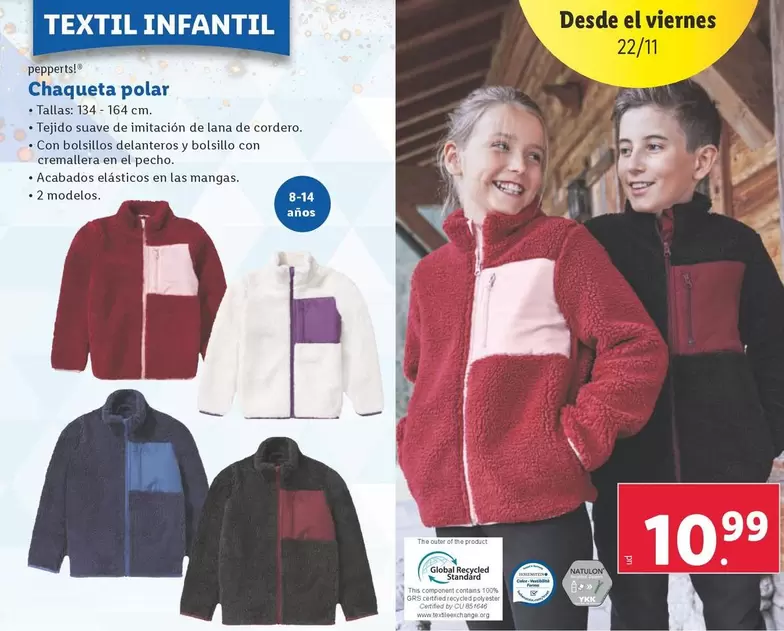 Oferta de Pepperts - Chaqueta Polar  por 10,99€ en Lidl