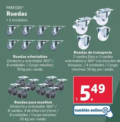 Oferta de Parkside - Ruedas por 5,49€ en Lidl