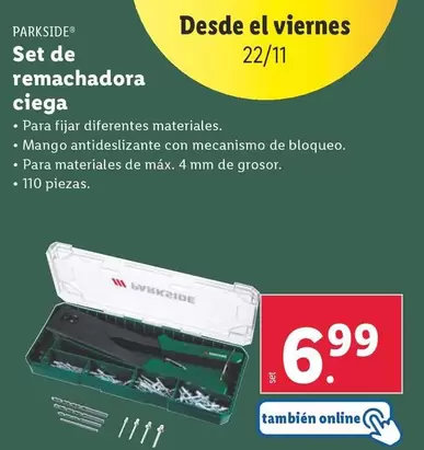 Oferta de Parkside - Set De Remachadora Ciega por 6,99€ en Lidl