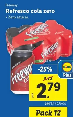 Oferta de Freeway - Refresco Cola Zero por 2,79€ en Lidl