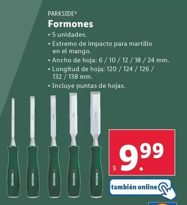 Oferta de Parkside - Formones por 9,99€ en Lidl