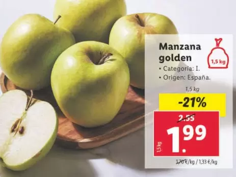 Oferta de Manzana Golden  por 1,99€ en Lidl