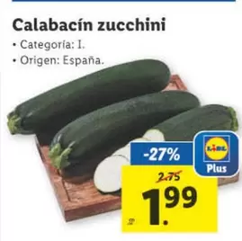 Oferta de Calabacín Zucchini por 1,99€ en Lidl