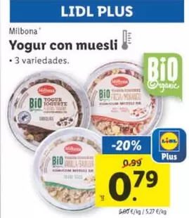 Oferta de Milbona - Yogur Con Muesli  por 0,79€ en Lidl