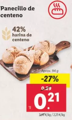 Oferta de Panecillo De Centeno  por 0,21€ en Lidl