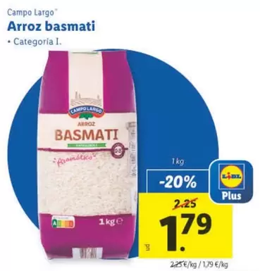 Oferta de Campo Largo - Arroz Basmati por 1,79€ en Lidl