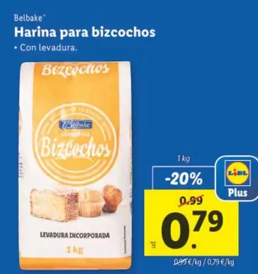 Oferta de Belbake - Harina Para Bizcochos por 0,79€ en Lidl